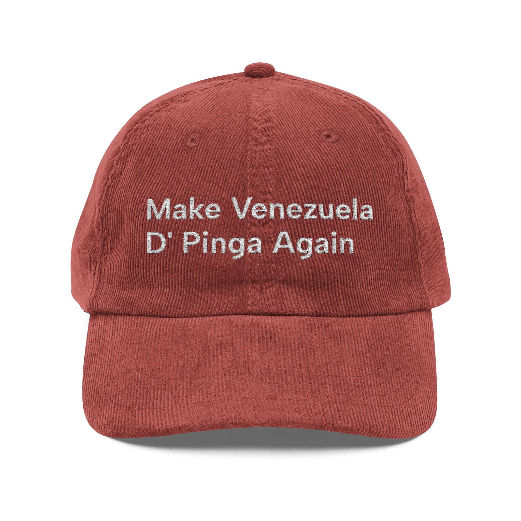 Corduroy Cap — "Make Venezuela D' Pinga Again" Embroidered Vintage Hat